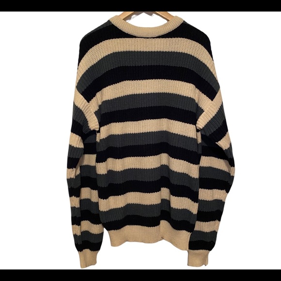 Vintage Striped Chunky Knit Pullover Sweater Size XL - Picture 2 of 8